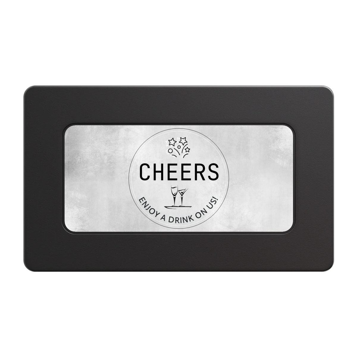 Chique Wedding Token Rectangular Poker Chip Plaques - Black - Back