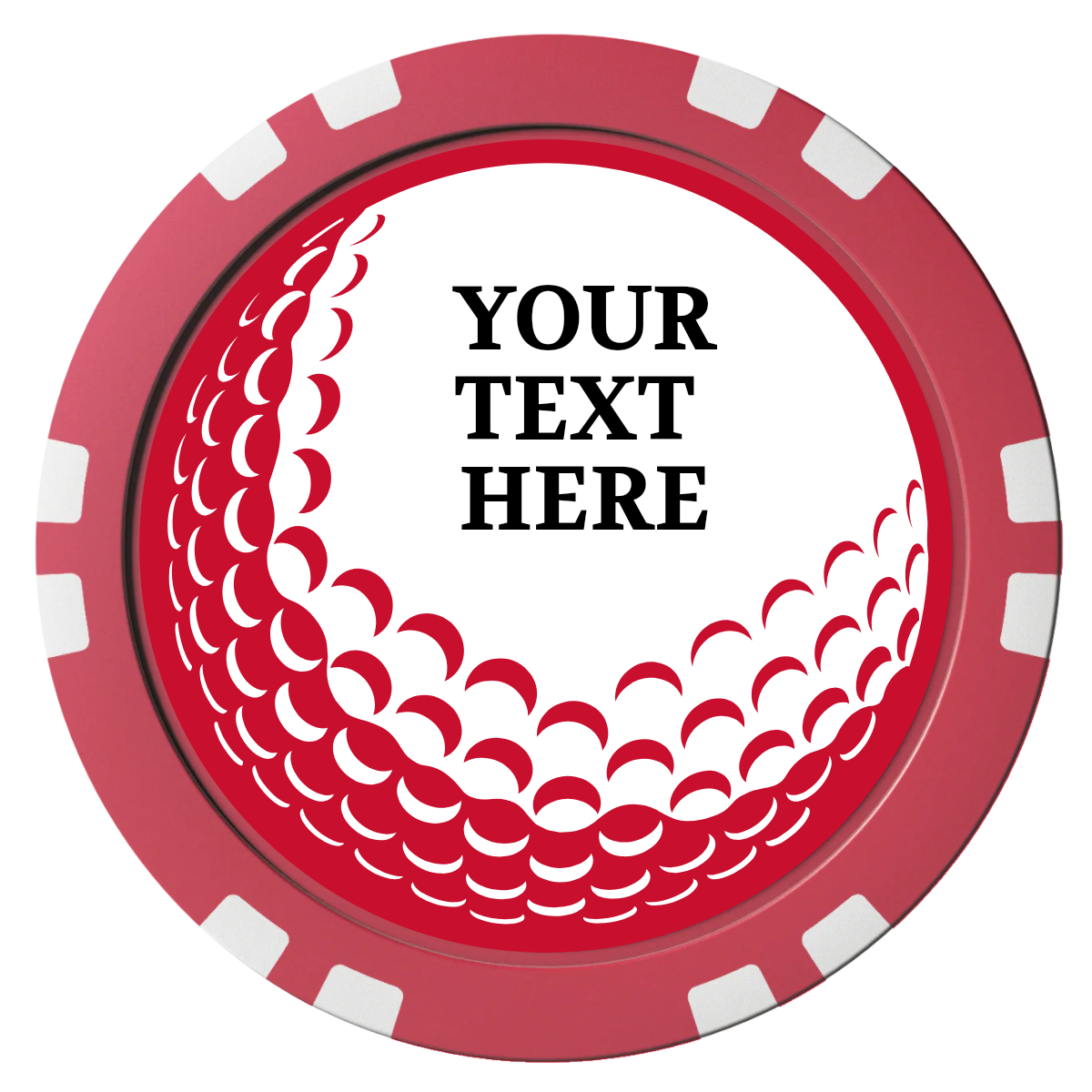 Hole In One Composite Poker Chips - Red / Double Stripe - Front