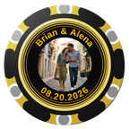 Save the Date Text Clay Poker Chips - Black / Monte Carlo / 40mm - Back