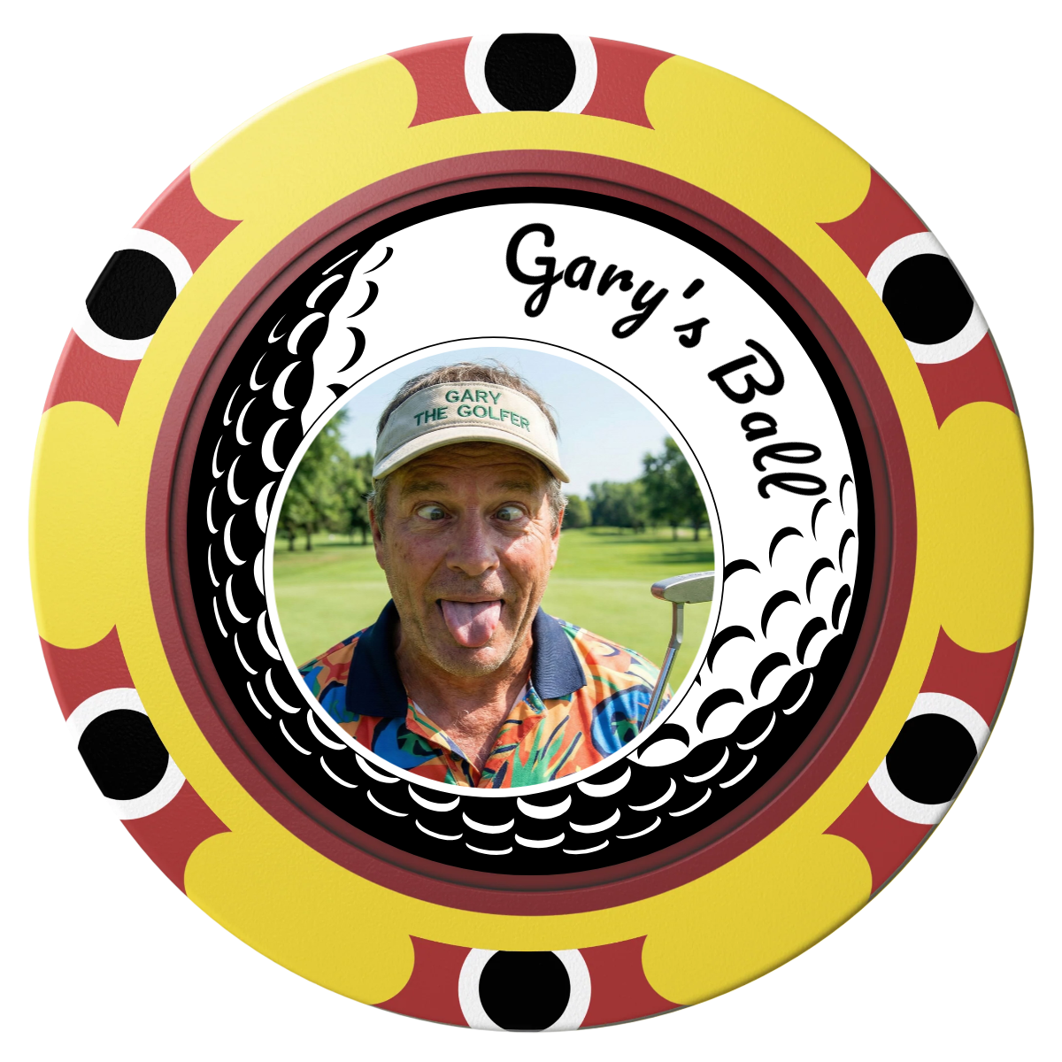 Gary's Ball Clay Poker Chips - Yellow / Monte Carlo / 40mm - Front