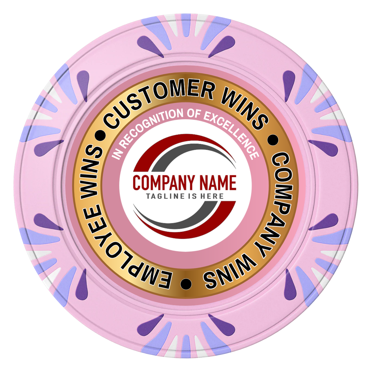 Gold Standard Clay Poker Chips - Pink / Macau / 40mm - Front
