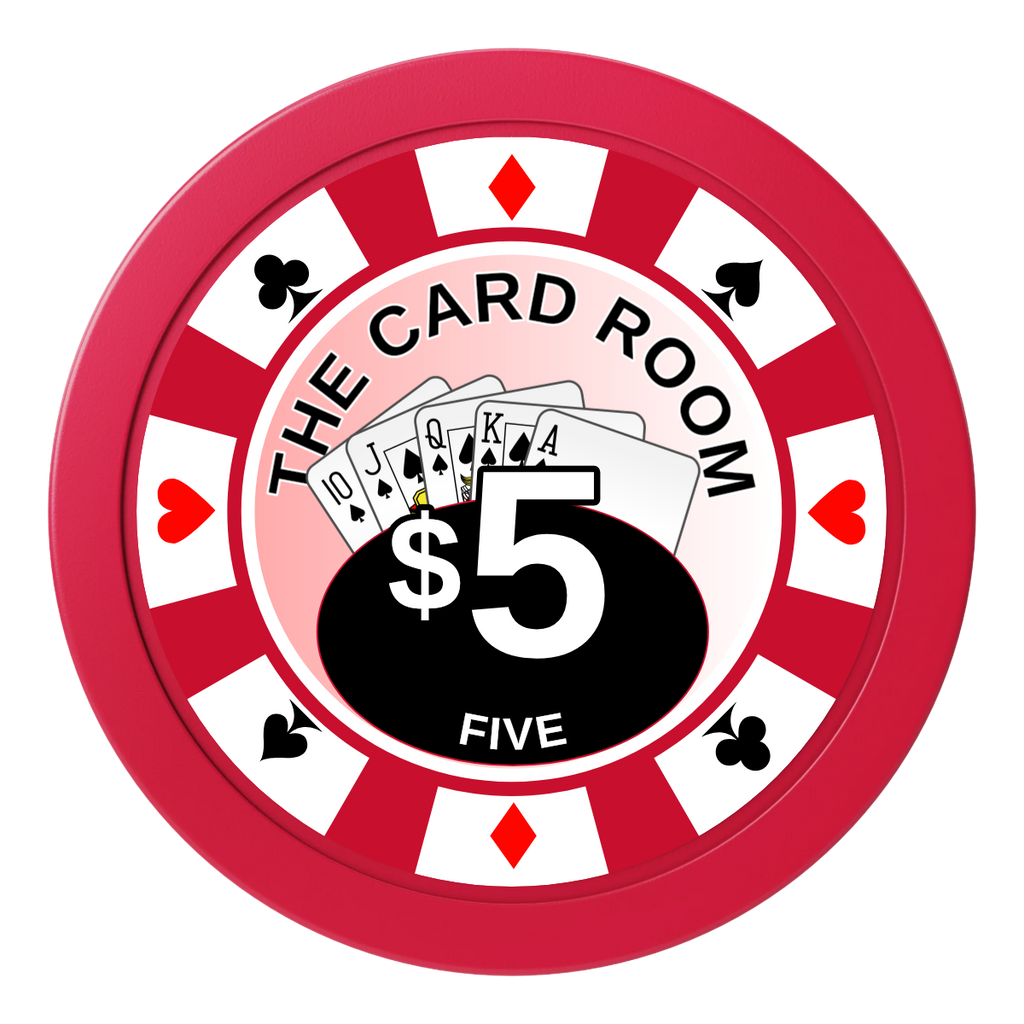 A Suitable Design 2" Oversized Poker Chips - Red - Front