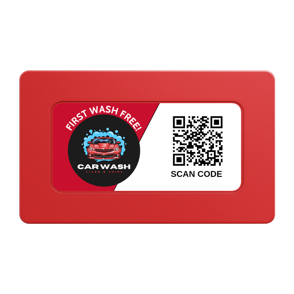 Car Wash Promotion Rectangular Poker Chip Plaques - Red - Front