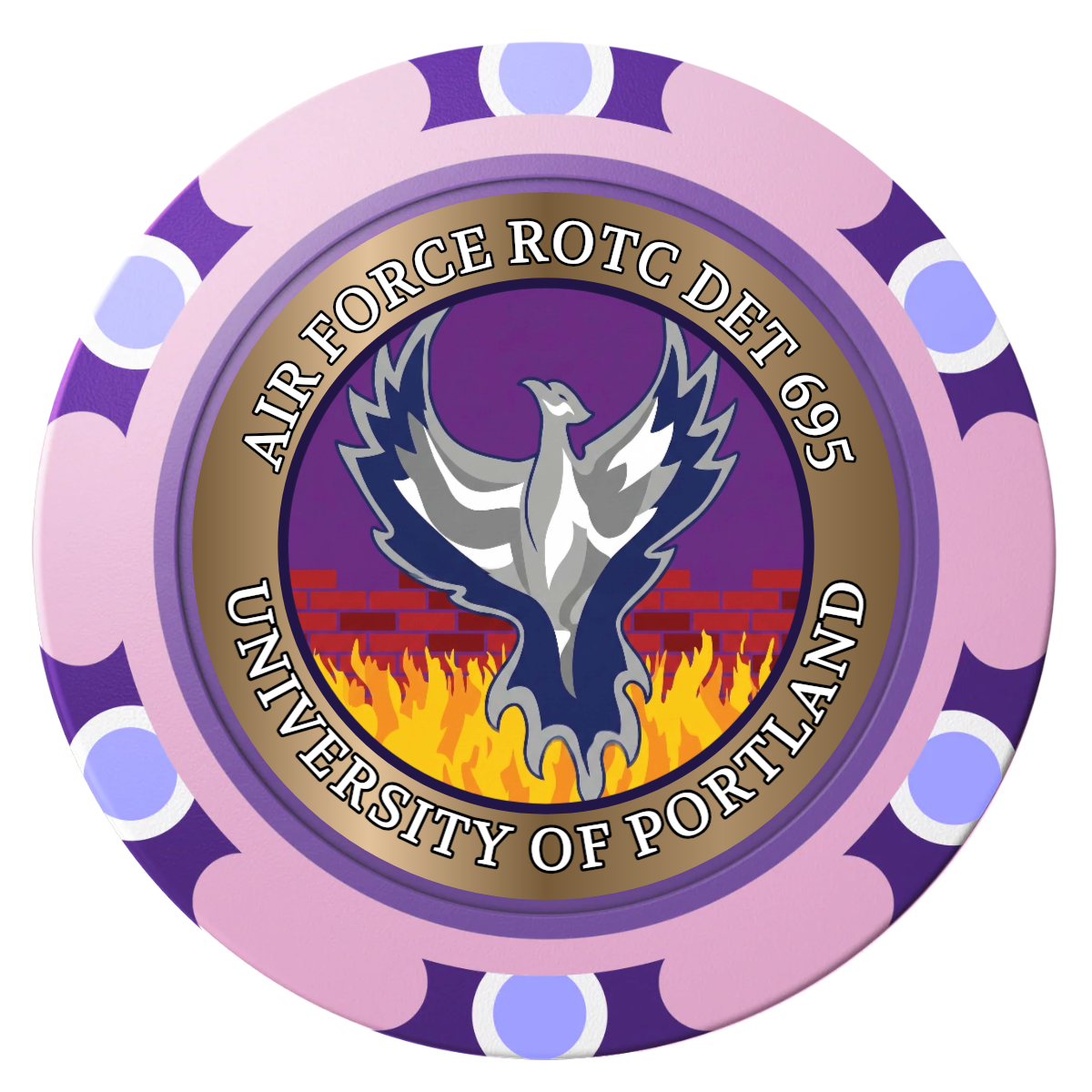 Air Force ROTC Det 695 Clay Poker Chips - Pink / Monte Carlo / 40mm - Front