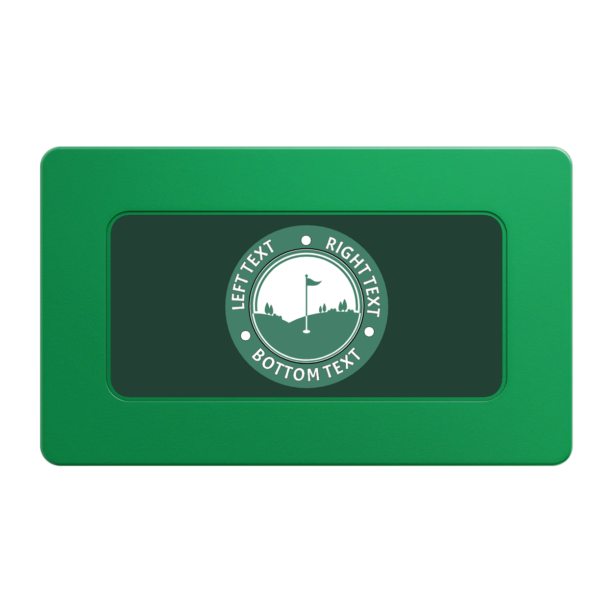 Country Club Golf Course Rectangular Poker Chip Plaques - Green - Back