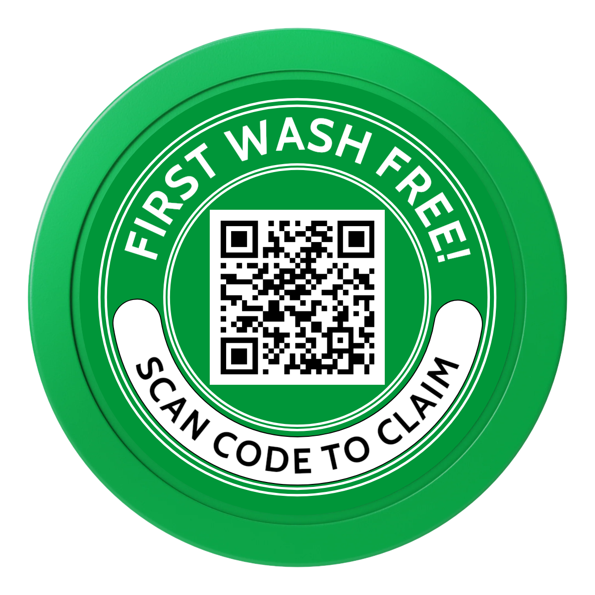Car Wash Promotion 2" Oversized Poker Chip - Custom Dealer Button & Card Protector - Green - Back