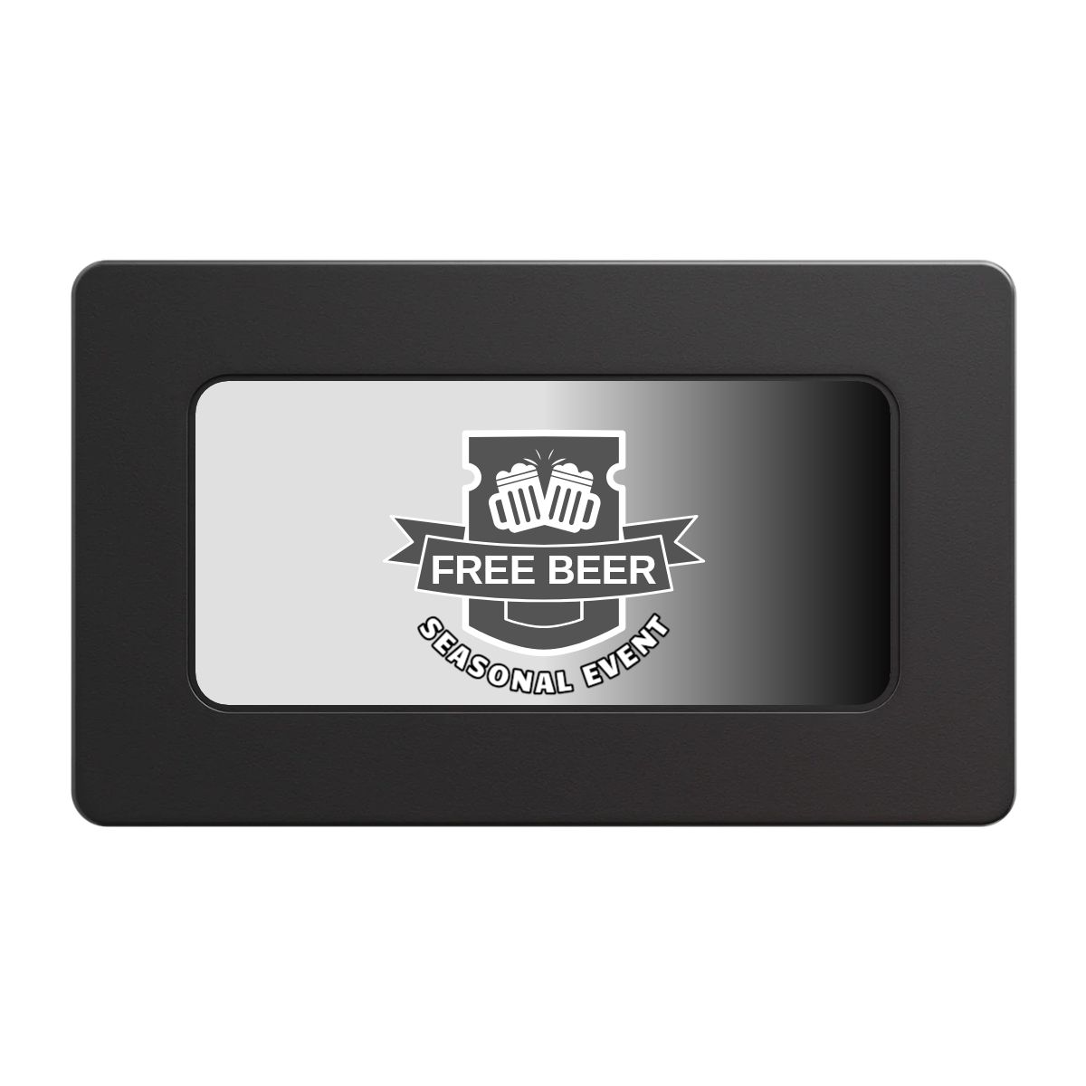 Craft Beer #001 Rectangular Poker Chip Plaques - Black - Front