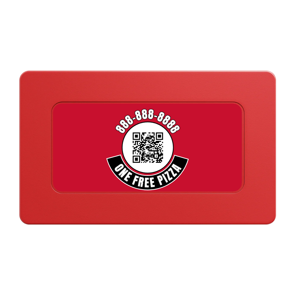 Brew Pub or Pizzeria with Logo Rectangular Poker Chip Plaques - Red - Back