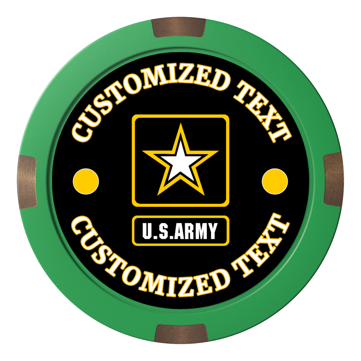 Army Strong Composite & Metal Hybrid Poker Card Protectors - Green - Front