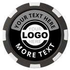 Two Tone Logo Composite Poker Chips - Black / 8 Spot - Front