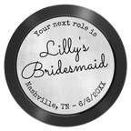 Be My Bridesmaid Simple Aluminum Poker Card Guards - Black - Front