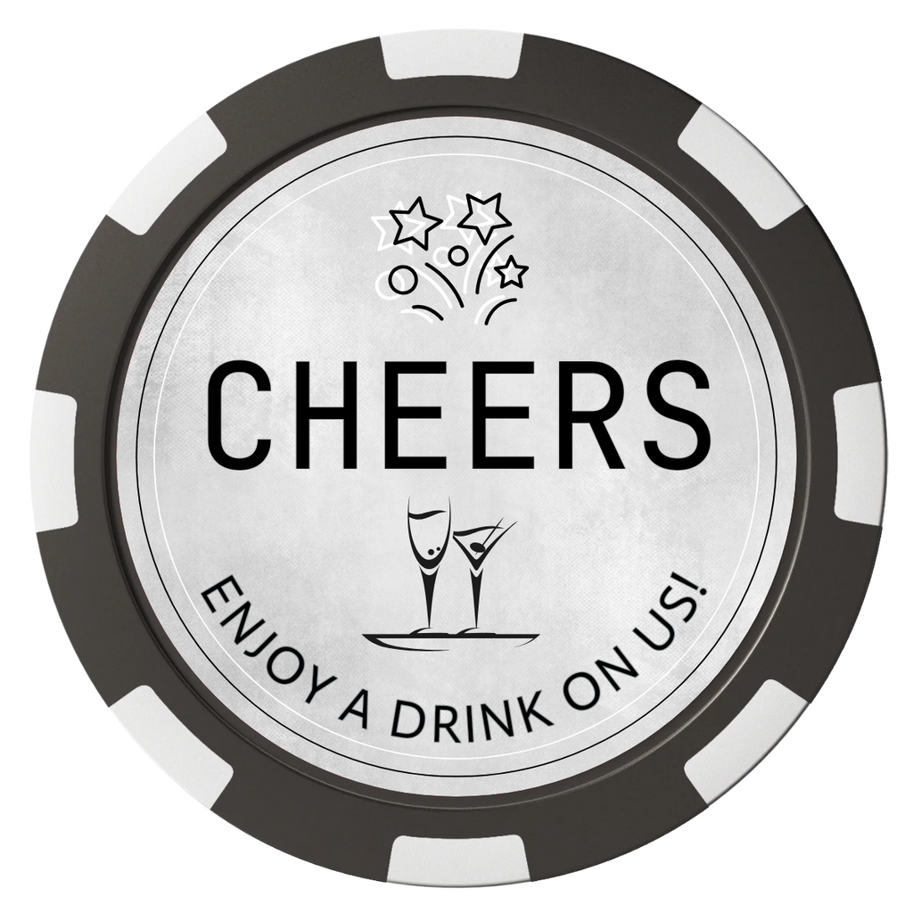 Chique Wedding Token Magnetic Composite Poker Chips - Black / 8 Spot - Back