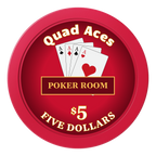 Quad Aces 2" Oversized Poker Chips - Red - Front
