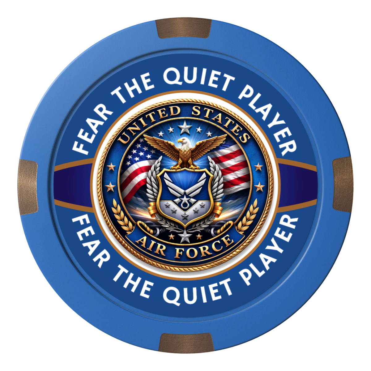 Air Force Composite & Metal Hybrid Poker Card Protectors - Blue - Back