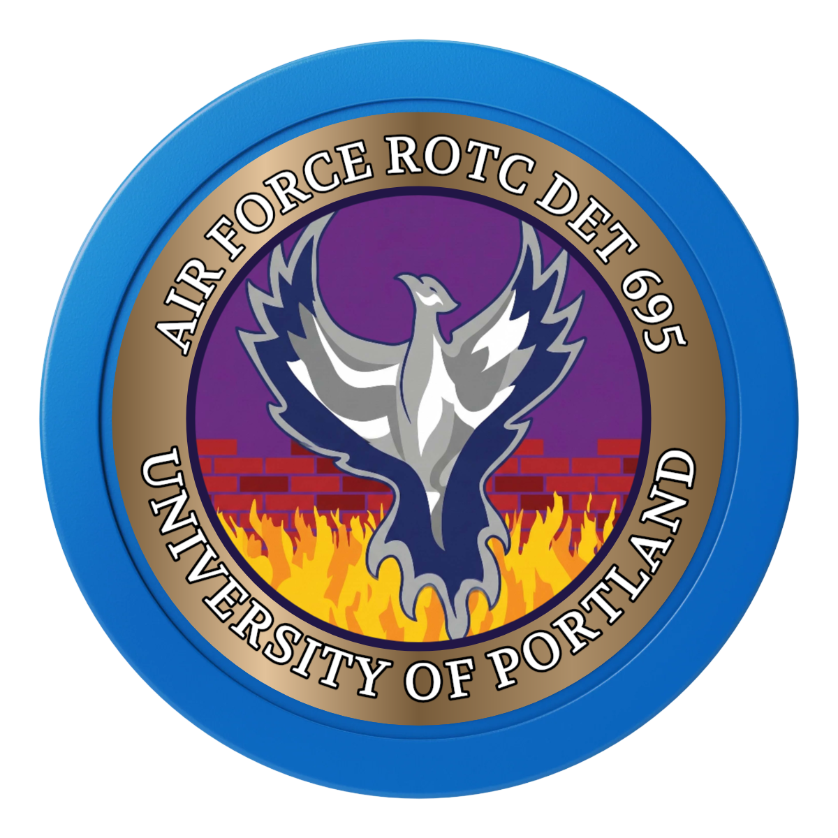 Air Force ROTC Det 695 2" Oversized Poker Chips - Blue - Front