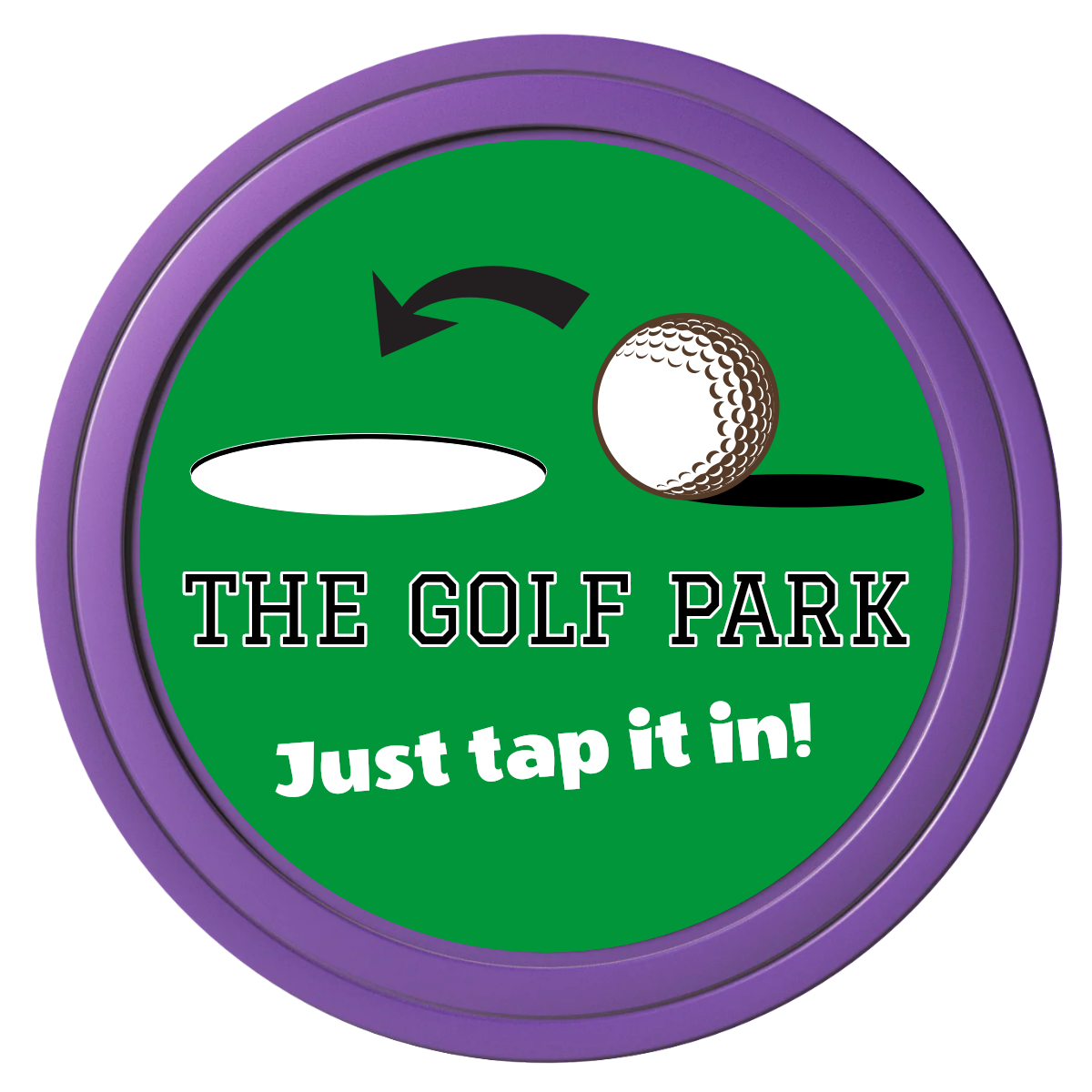 Golf Slogan Composite Poker Chips - Purple / Solid - Front