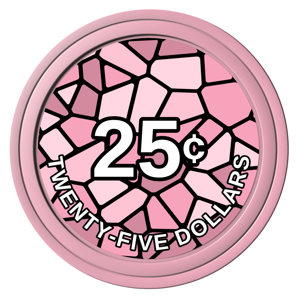 Stained Glass Composite Poker Chips - Pink / Solid - Front