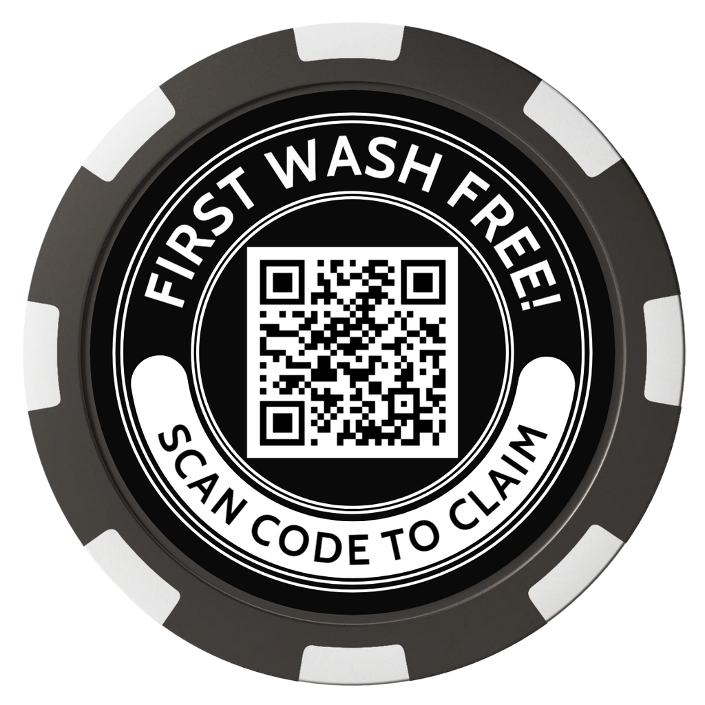 Car Wash Promotion Magnetic Composite Poker Chips - Black / 8 Spot - Back