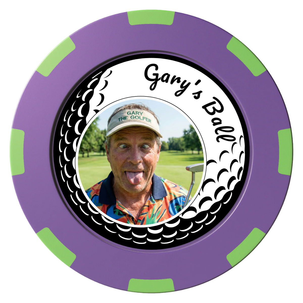 Gary's Ball Clay Poker Chips - Purple / 8 Spot (2 Tone) / 40mm - Front