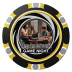 Anderson's Game Night Clay Poker Chips - Black / Monte Carlo / 40mm - Front