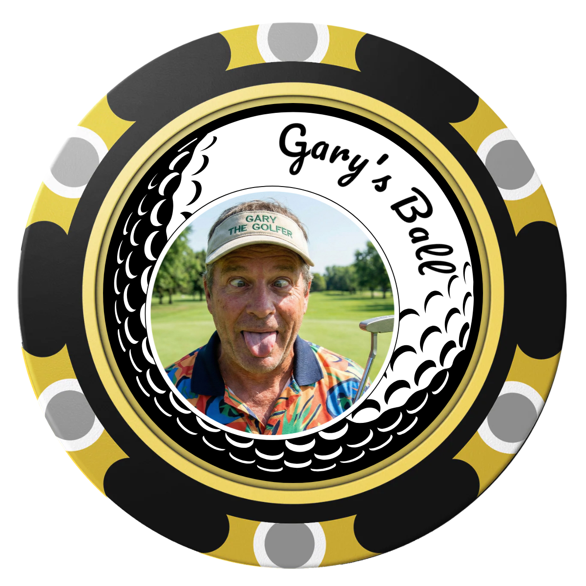 Gary's Ball Clay Poker Chips - Black / Monte Carlo / 40mm - Front