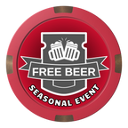 Craft Beer #001 Composite & Metal Hybrid Poker Chips - Red - Back