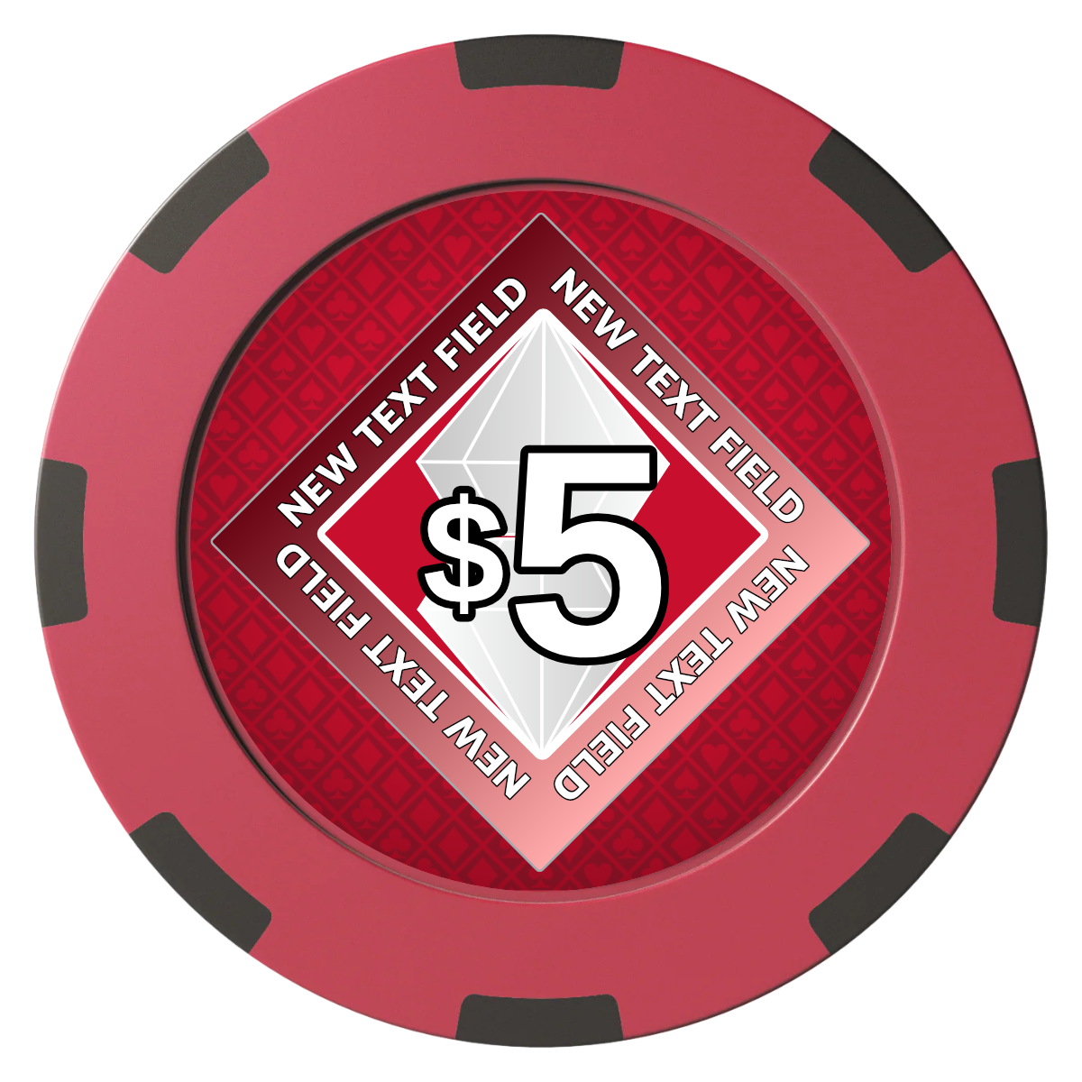Diamond in the Rough Clay Poker Chips - Red / 8 Spot (2 Tone) / 40mm - Front