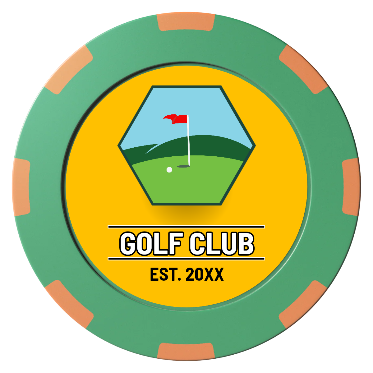 Birdy Bevy Clay Poker Chips - Green / 8 Spot (2 Tone) / 40mm - Front
