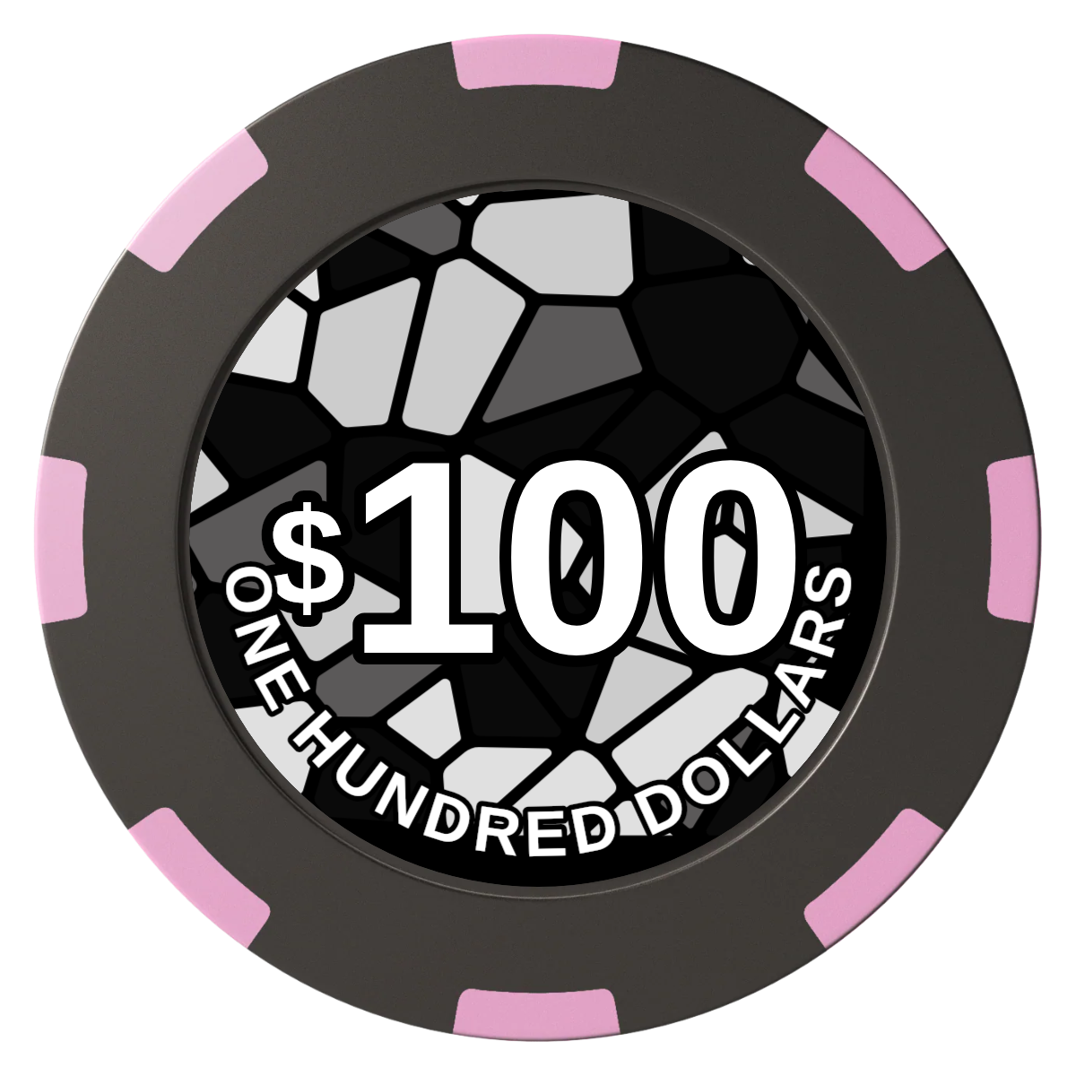 Stained Glass Clay Poker Chips - Black / 8 Spot (2 Tone) / 40mm - Front