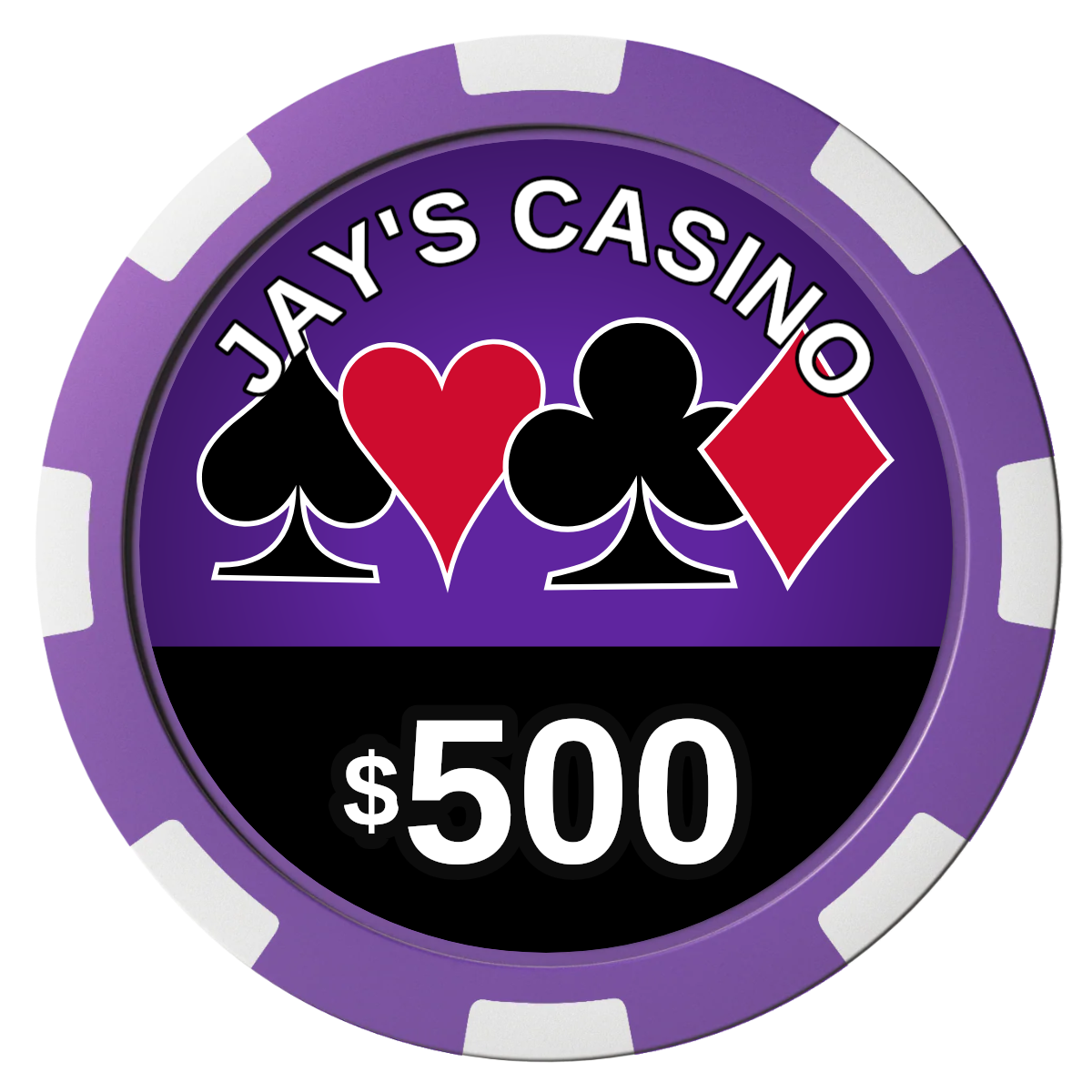 Jay's Casino Composite Poker Chips - Purple / 8 Spot - Front