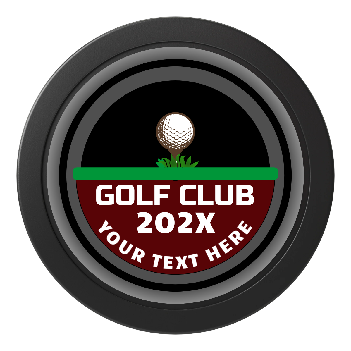 Teed Up 2" Oversized Poker Chips - Black - Front