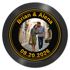 Save the Date Text Aluminum Poker Chips - Black - Back