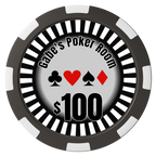 Gabe's Poker Room Magnetic Composite Poker Chips - Black / 8 Spot - Back