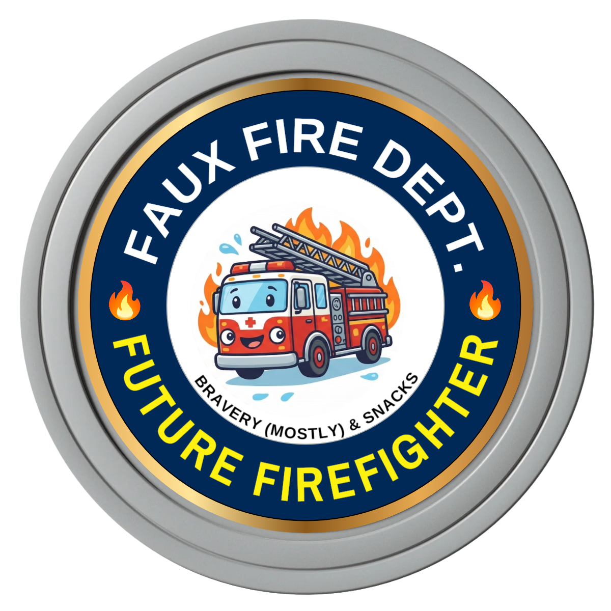 Future Firefighter Composite Poker Chips - Gray / Solid - Front