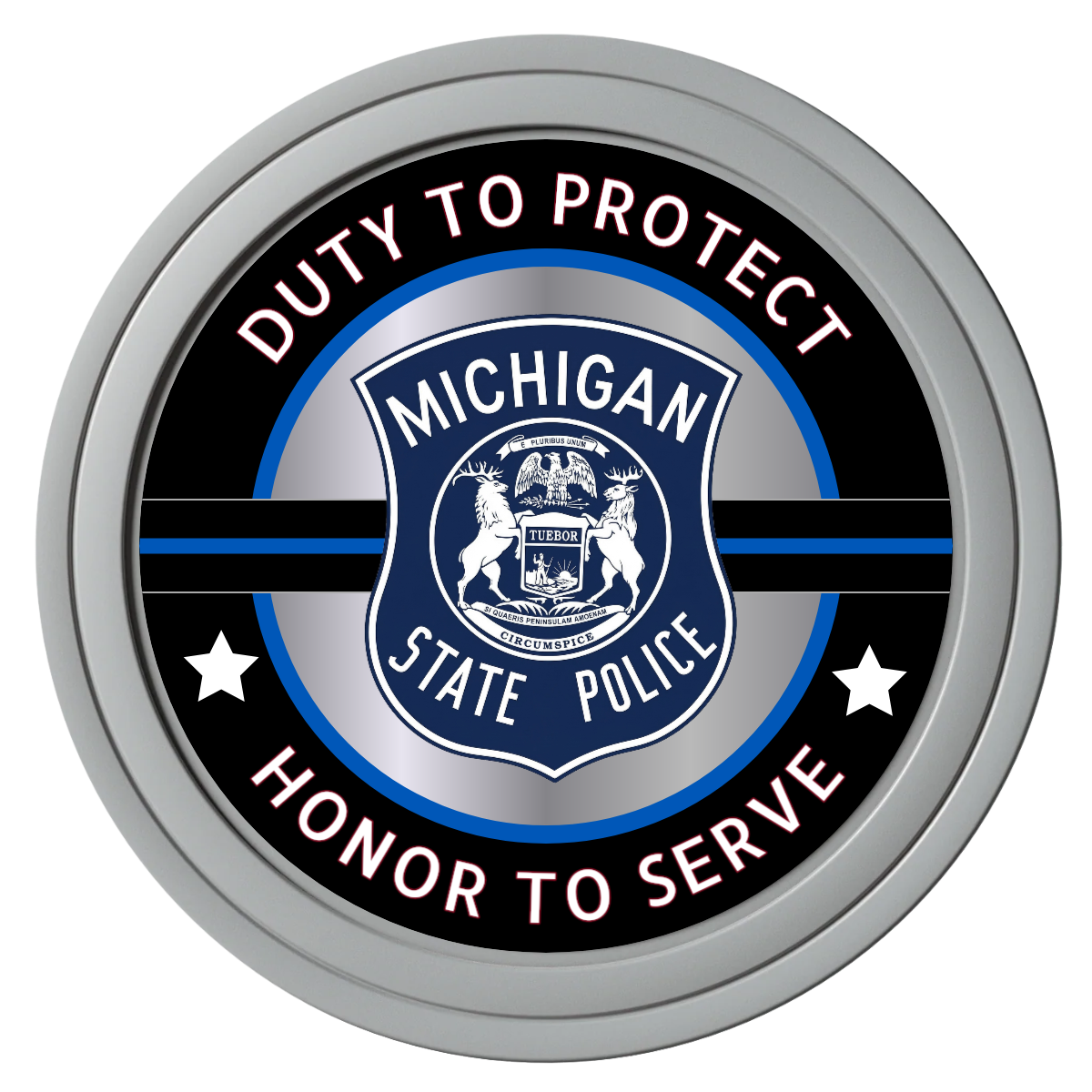 Police Department #01 Composite Poker Chips - Gray / Solid - Front