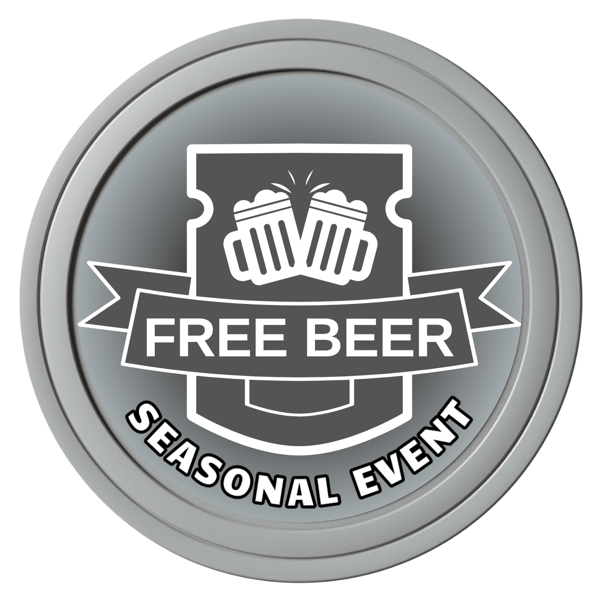 Craft Beer #001 Composite Poker Chips - Gray / Solid - Front