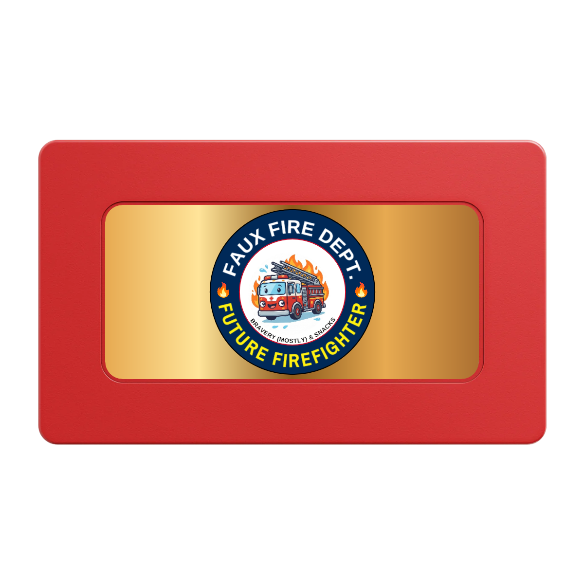 Future Firefighter Rectangular Poker Chip Plaques - Red - Front