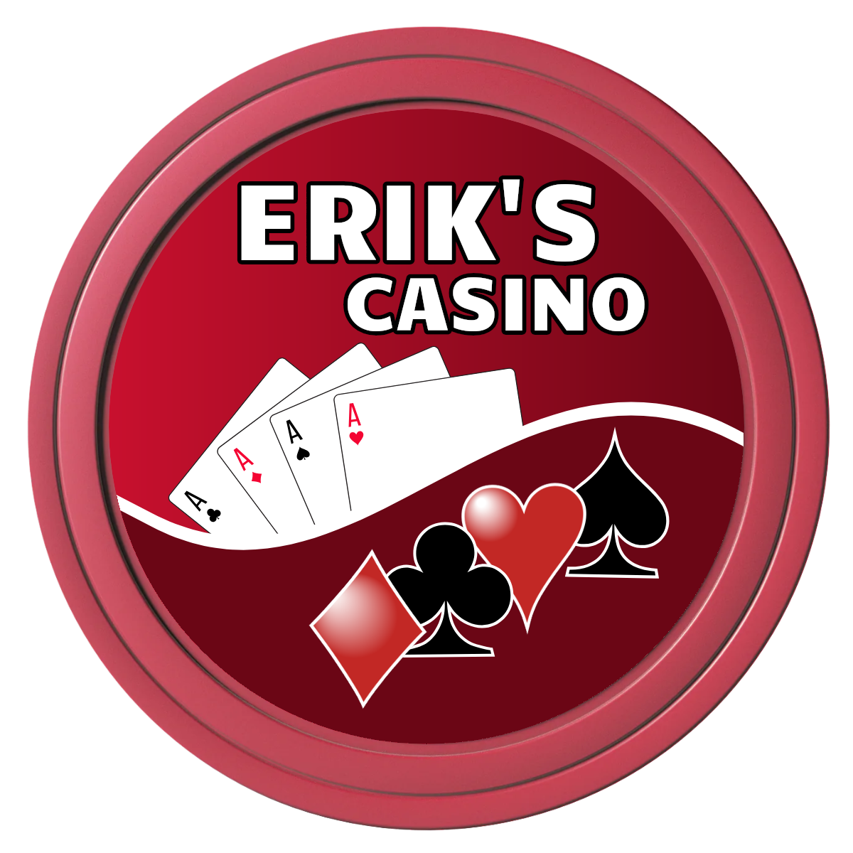 Erik's Casino Composite Poker Chips - Red / Solid - Front