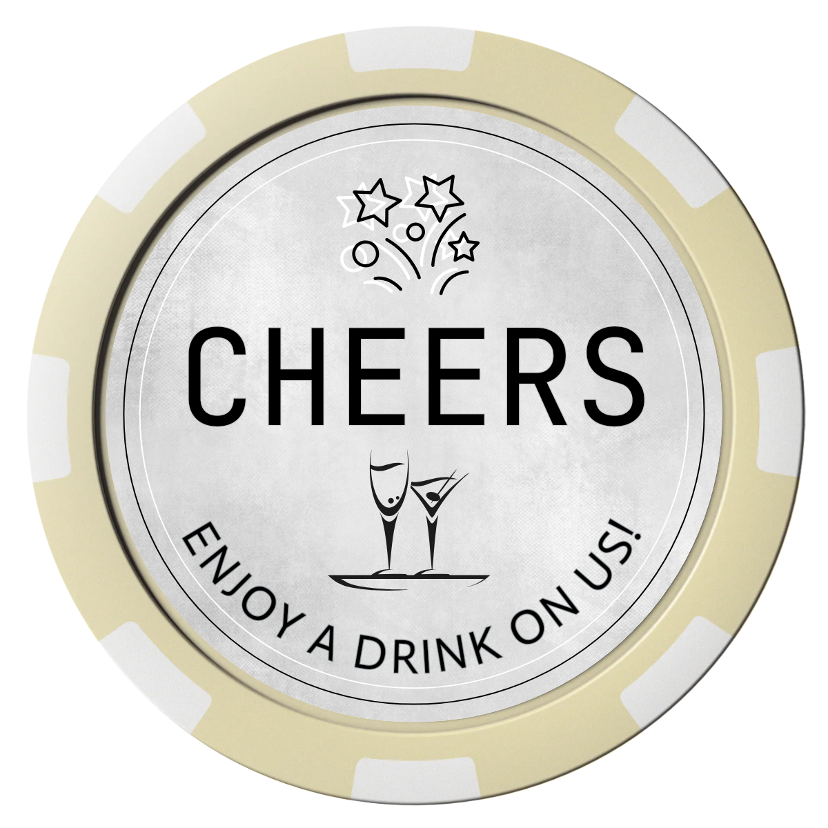 Chique Wedding Token Composite Poker Chips - Ivory / 8 Spot - Front