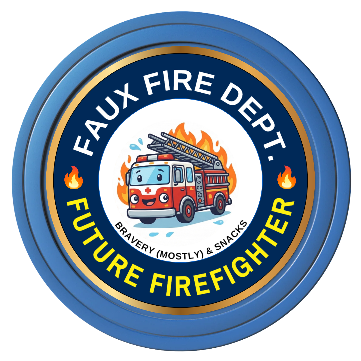 Future Firefighter Composite Poker Chips - Blue / Solid - Front