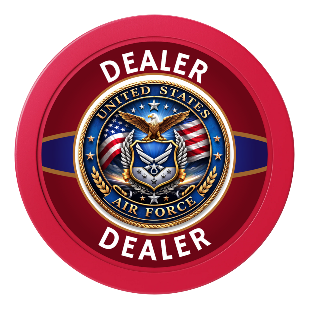Air Force 2" Composite Dealer Button - Red - Back