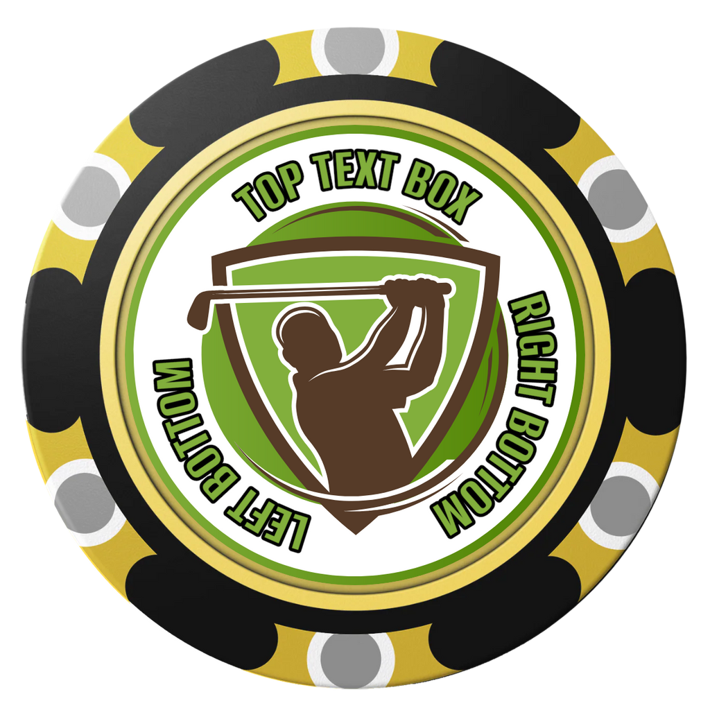 The Golfer Clay Poker Chips - Black / Monte Carlo / 40mm - Front