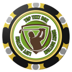 The Golfer Clay Poker Chips - Black / Monte Carlo / 40mm - Front