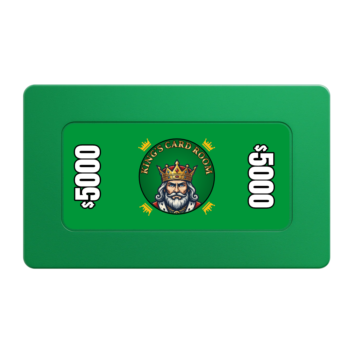 Kings Rectangular Poker Chip Plaques - Green - Back