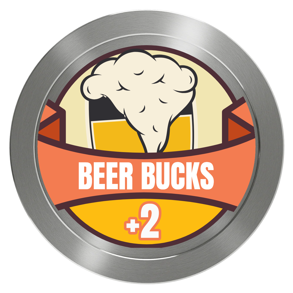 Banner Brew Aluminum Poker Chips - Silver - Front