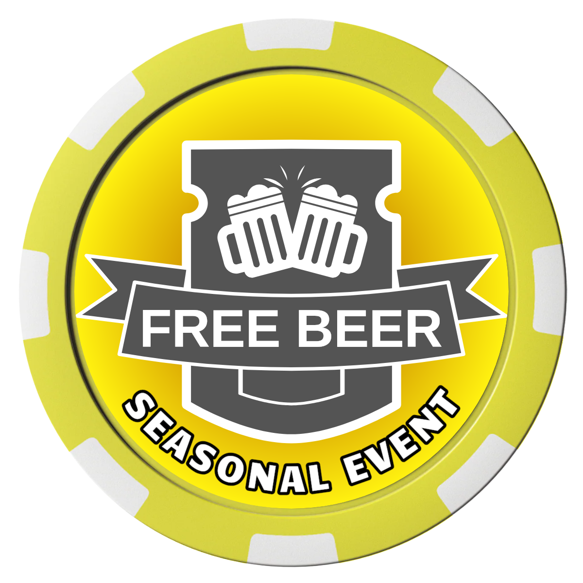 Craft Beer #001 Composite Poker Chips - Yellow / 8 Spot - Front