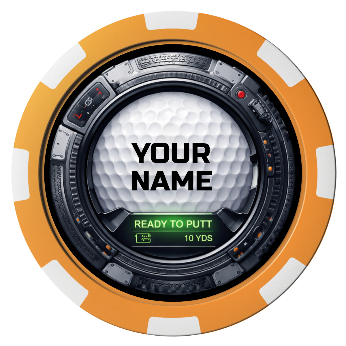 Auto Marked IV Composite Poker Chips - Orange / 8 Spot - Front