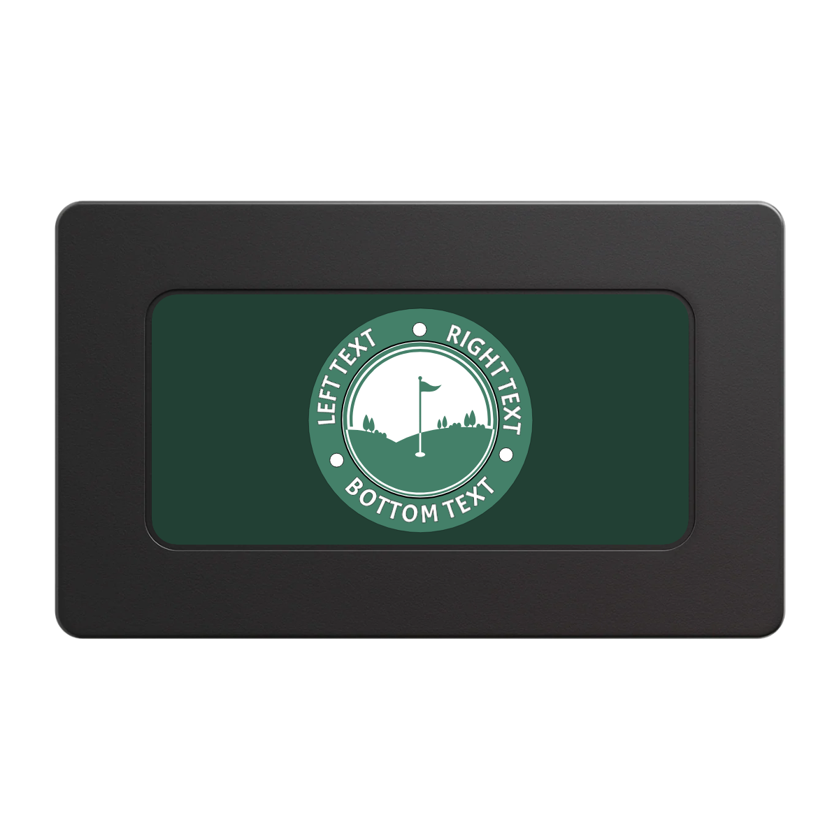 Country Club Golf Course Rectangular Poker Chip Plaques - Black - Front
