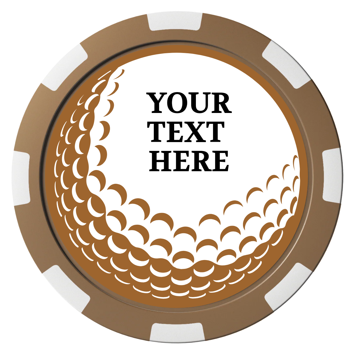 Hole In One Composite Poker Chips - Brown / 8 Spot - Back