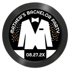 Bachelor No More Bowtie Aluminum Poker Chips - Black - Front